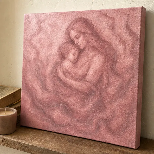 Dreamy one-color oil portrait example